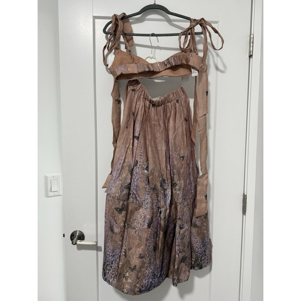 Zimmermann Luminous Linen Silk Bralette and Skirt Set 2, US 4/6 - Picture 5 of 15